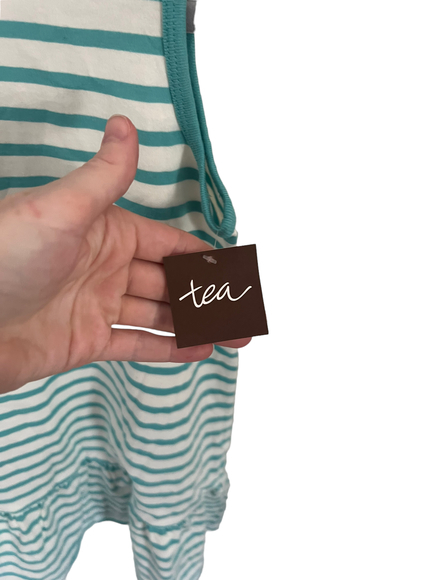Tea Girls Teal Striped Dress - Picture 2 of 5